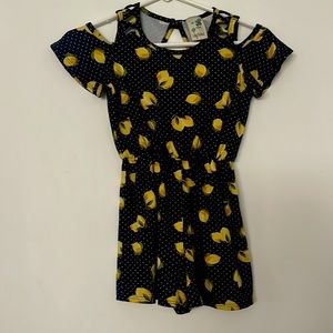 Blue and white Polka dot romper